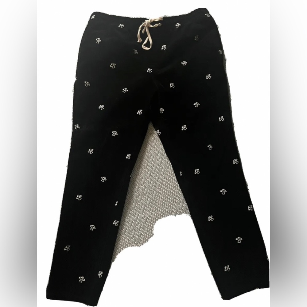 Mushroom Patchwork Design Corduroy Pants